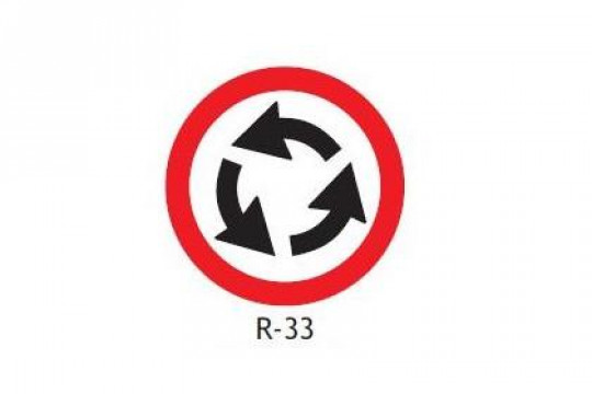 A placa R-33 regulamenta: